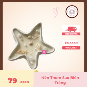 nến thơm hình sao biển trắng