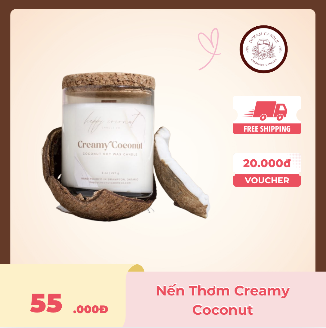 nến thơm creamy coconut