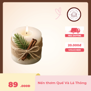 nến thơm hương quế và lá thông