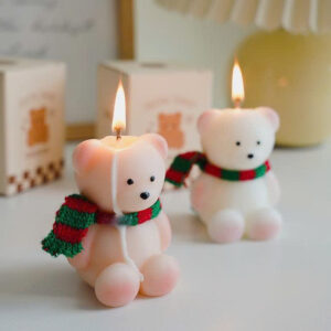 Set quà tặng nến thơm gấu bông khăn quàng